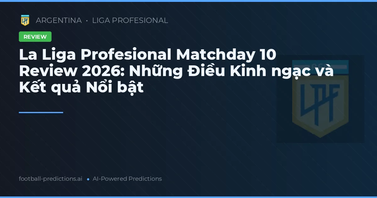La Liga Profesional Matchday 10 Review 2026: Những Điều Kinh ngạc và Kết quả Nổi bật