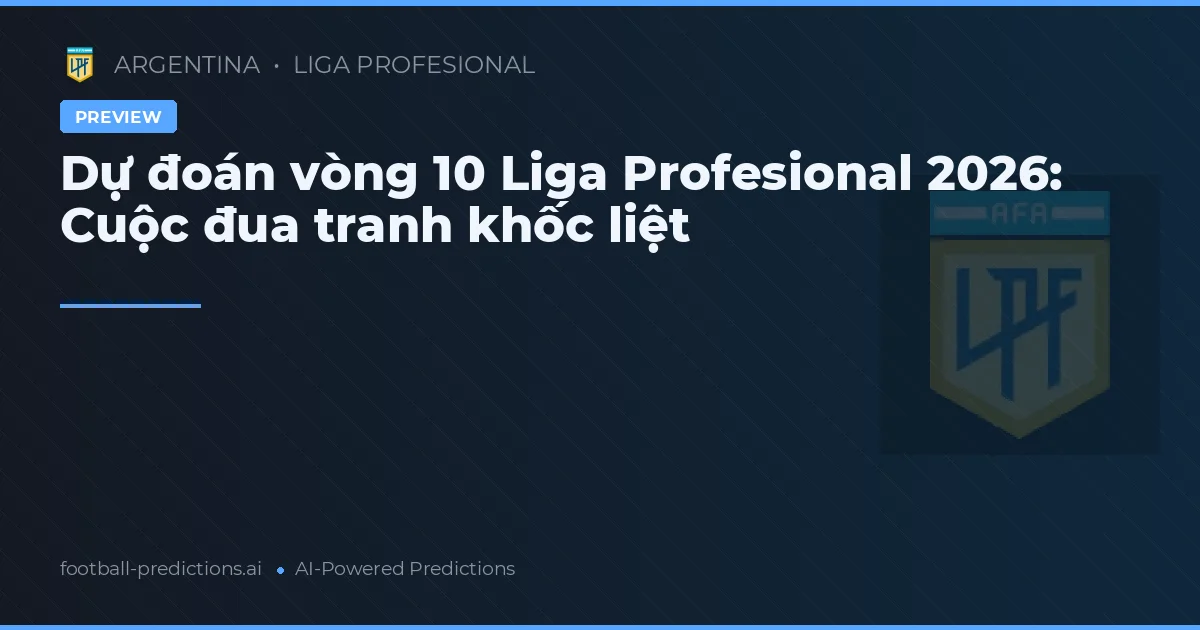 Dự đoán vòng 10 Liga Profesional 2026: Cuộc đua tranh khốc liệt