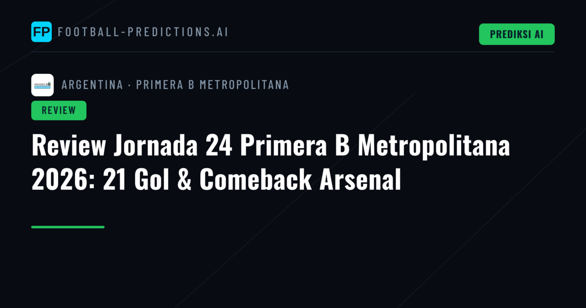Review Jornada 24 Primera B Metropolitana 2026: 21 Gol & Comeback Arsenal