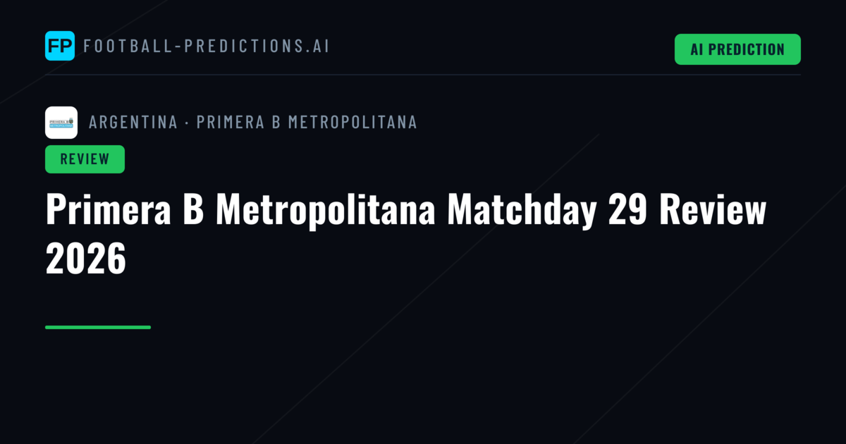 Primera B Metropolitana Matchday 29 Review 2026