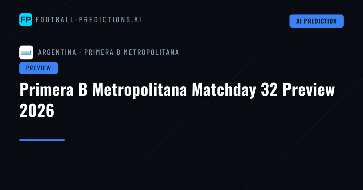 Primera B Metropolitana Matchday 32 Preview 2026