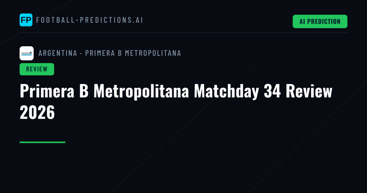 Primera B Metropolitana Matchday 34 Review 2026