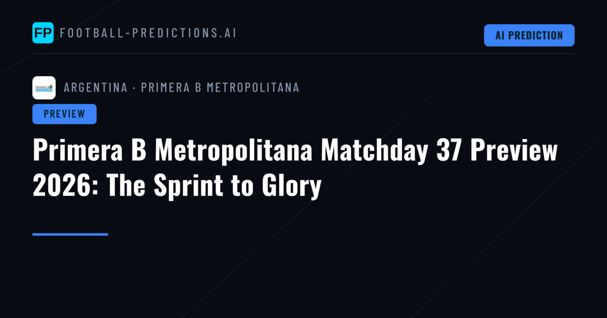 Primera B Metropolitana Matchday 37 Preview 2026: The Sprint to Glory