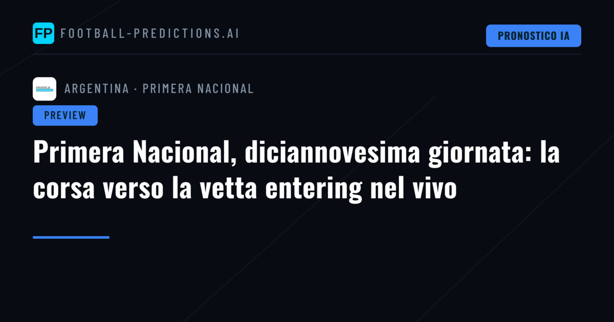 Primera Nacional, diciannovesima giornata: la corsa verso la vetta entering nel vivo