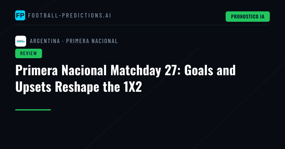Primera Nacional Matchday 27: Goals and Upsets Reshape the 1X2