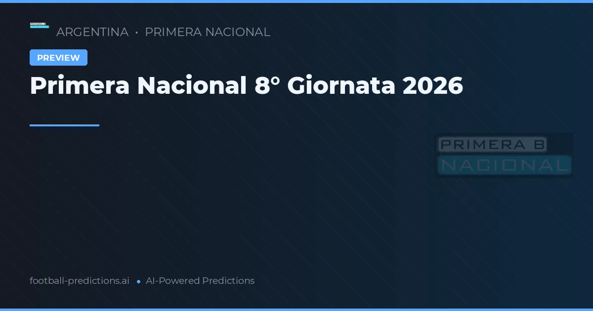 Primera Nacional 8° Giornata 2026