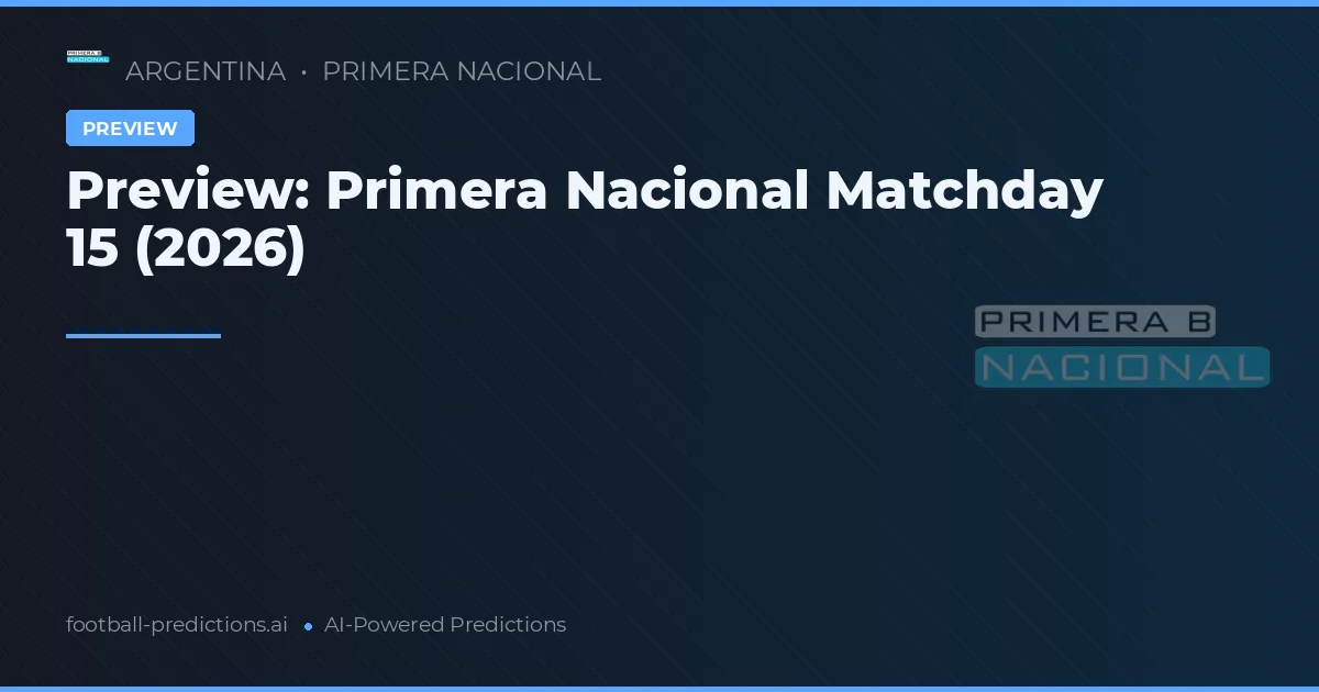 Preview: Primera Nacional Matchday 15 (2026)