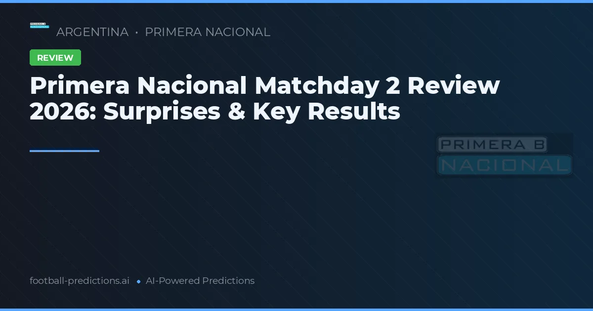 Primera Nacional Matchday 2 Review 2026: Surprises & Key Results