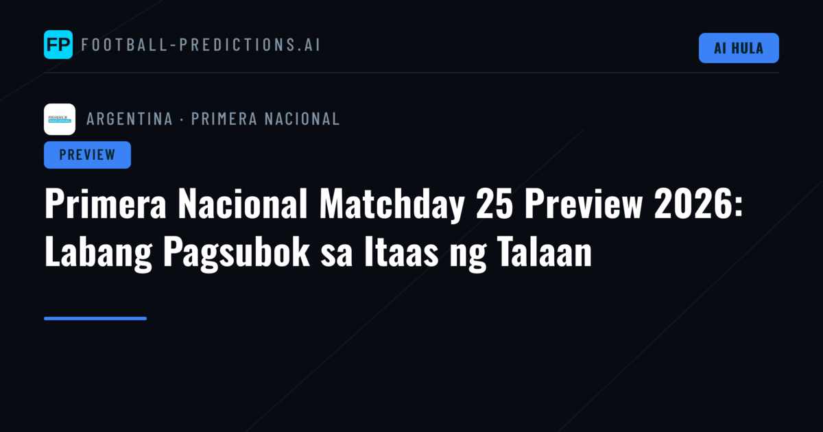 Primera Nacional Matchday 25 Preview 2026: Labang Pagsubok sa Itaas ng Talaan