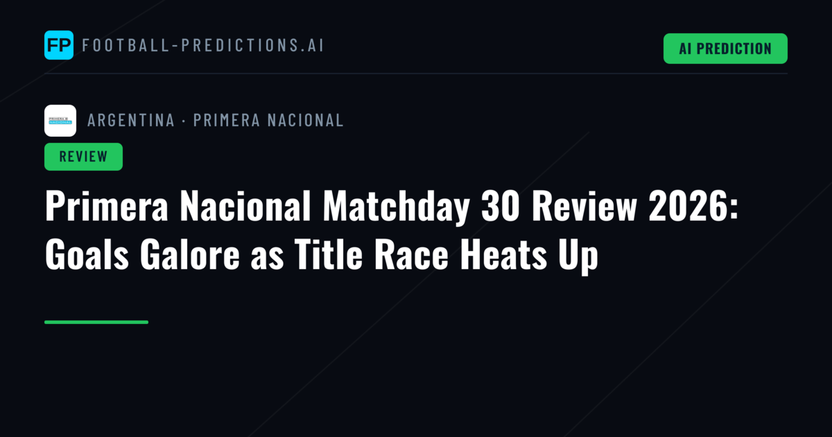 Primera Nacional Matchday 30 Review 2026: Goals Galore as Title Race Heats Up