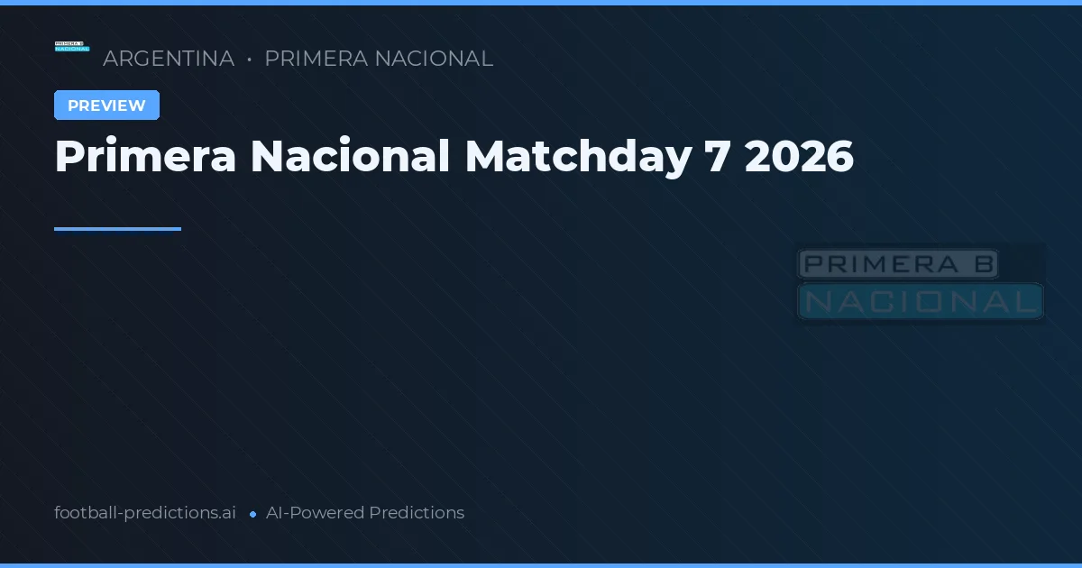 Primera Nacional Matchday 7 2026