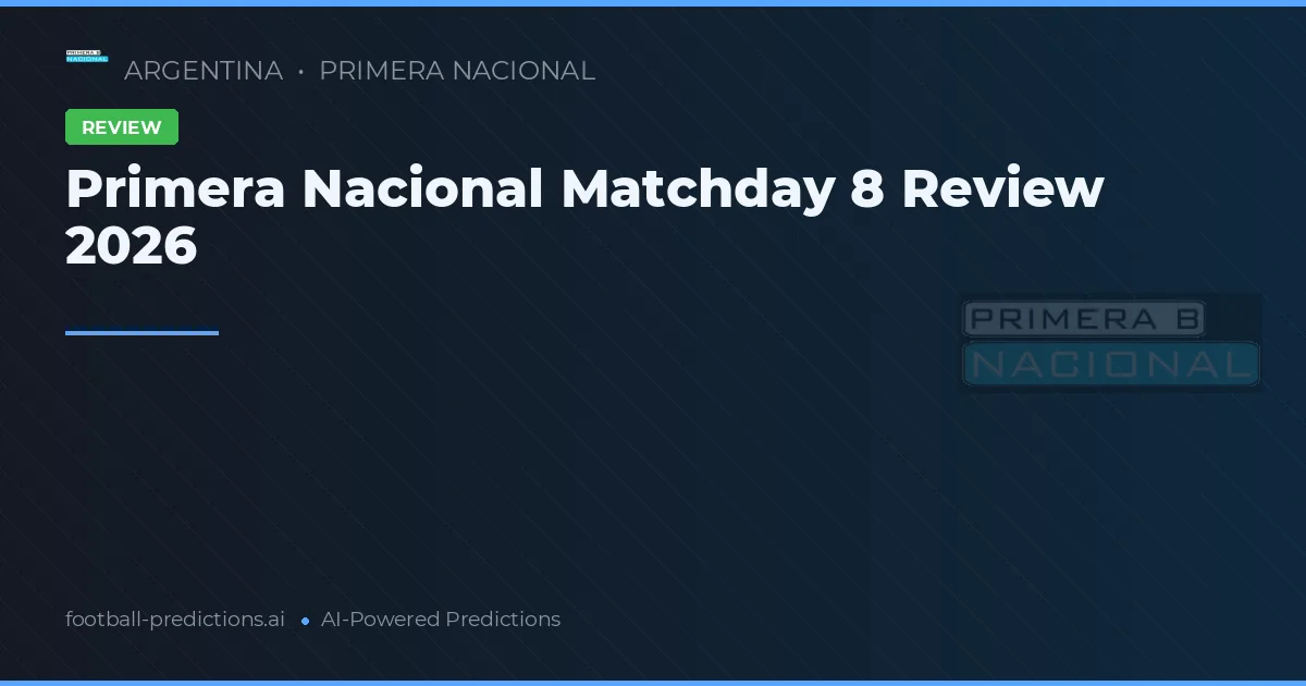 Primera Nacional Matchday 8 Review 2026