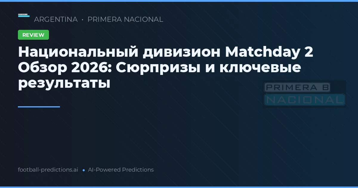 Национальный дивизион Matchday 2 Обзор 2026: Сюрпризы и ключевые результаты