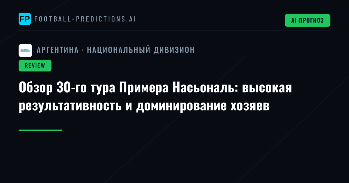 Обзор 30-го тура Примера Насьональ: высокая результативность и доминирование хозяев