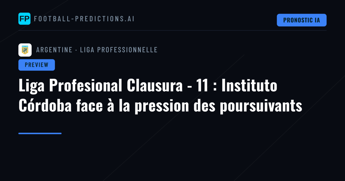 Liga Profesional Clausura - 11 : Instituto Córdoba face à la pression des poursuivants