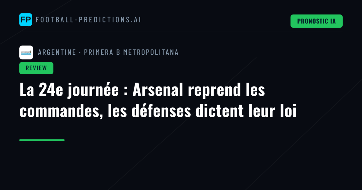 La 24e journée : Arsenal reprend les commandes, les défenses dictent leur loi