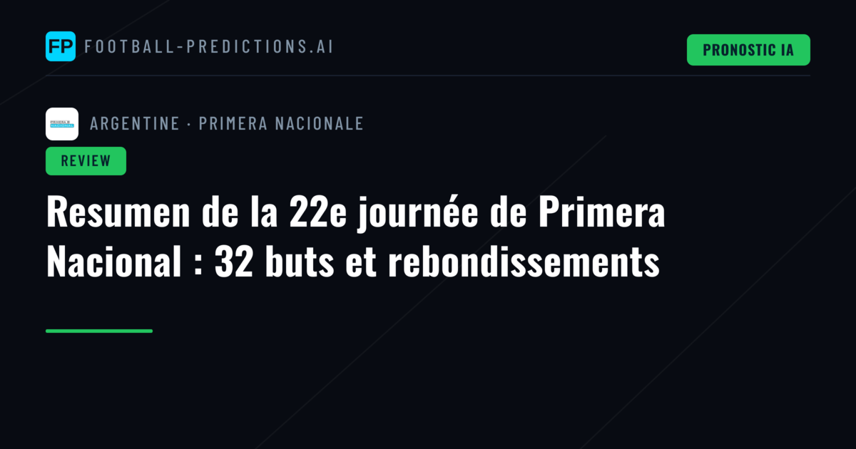 Resumen de la 22e journée de Primera Nacional : 32 buts et rebondissements