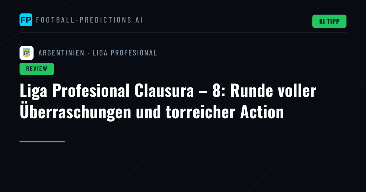 Liga Profesional Clausura – 8: Runde voller Überraschungen und torreicher Action