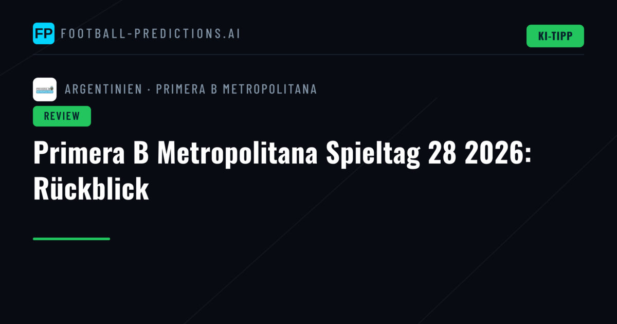 Primera B Metropolitana Spieltag 28 2026: Rückblick