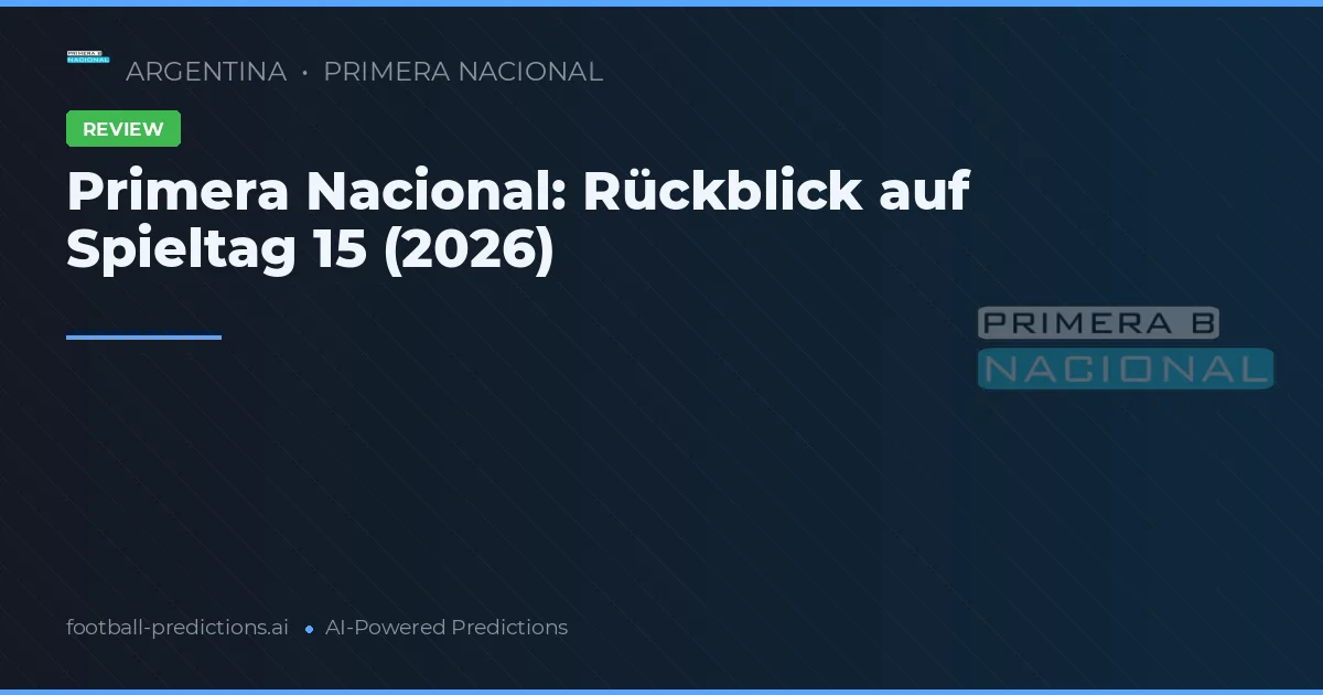 Primera Nacional: Rückblick auf Spieltag 15 (2026)