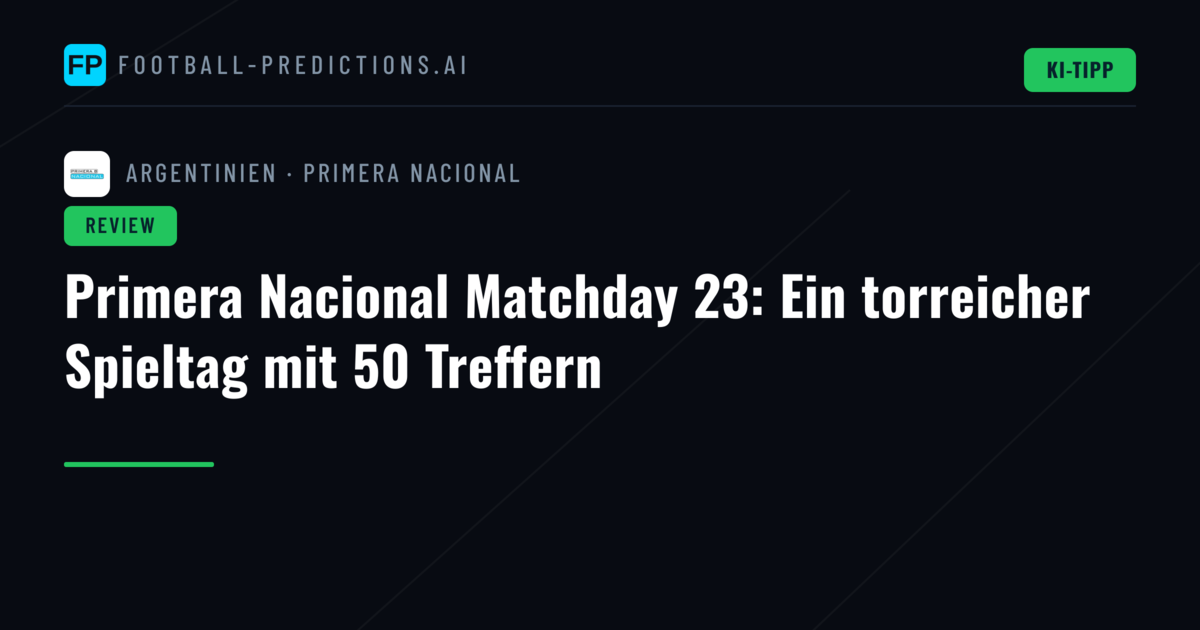 Primera Nacional Matchday 23: Ein torreicher Spieltag mit 50 Treffern