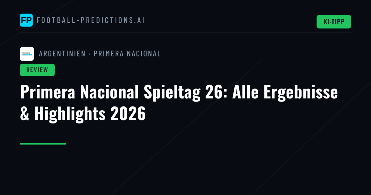 Primera Nacional Spieltag 26: Alle Ergebnisse & Highlights 2026