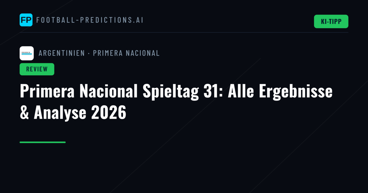 Primera Nacional Spieltag 31: Alle Ergebnisse & Analyse 2026
