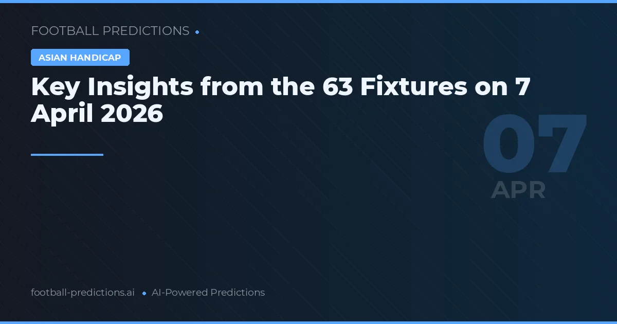 Key Insights from the 63 Fixtures on 7 April 2026