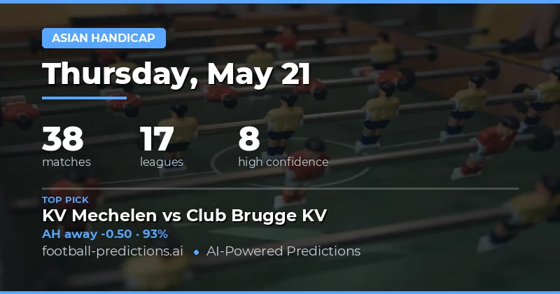Asian Handicap Betting Guide for 21 May 2026