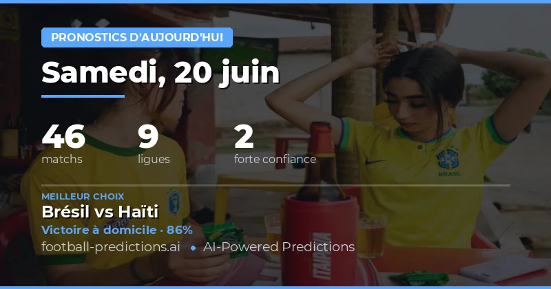 Pronostics & Conseils Foot — Samedi, 20 juin, 2026