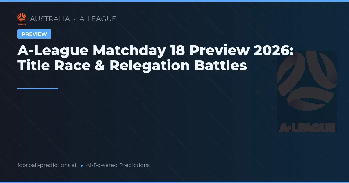 A-League Matchday 18 Preview 2026: Title Race & Relegation Battles