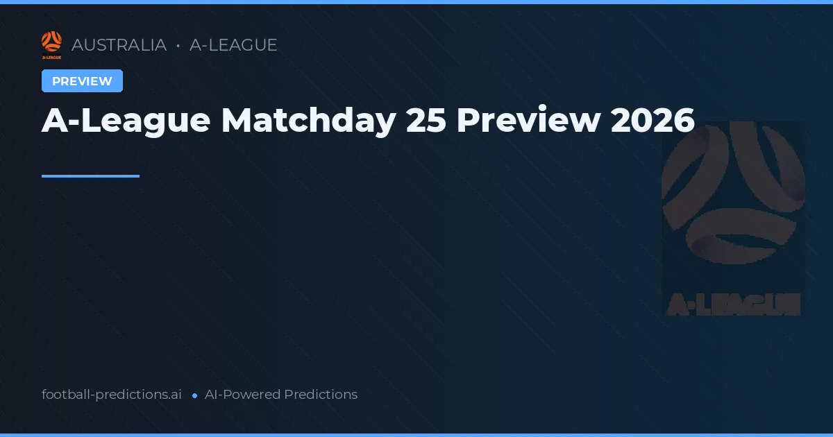 A-League Matchday 25 Preview 2026