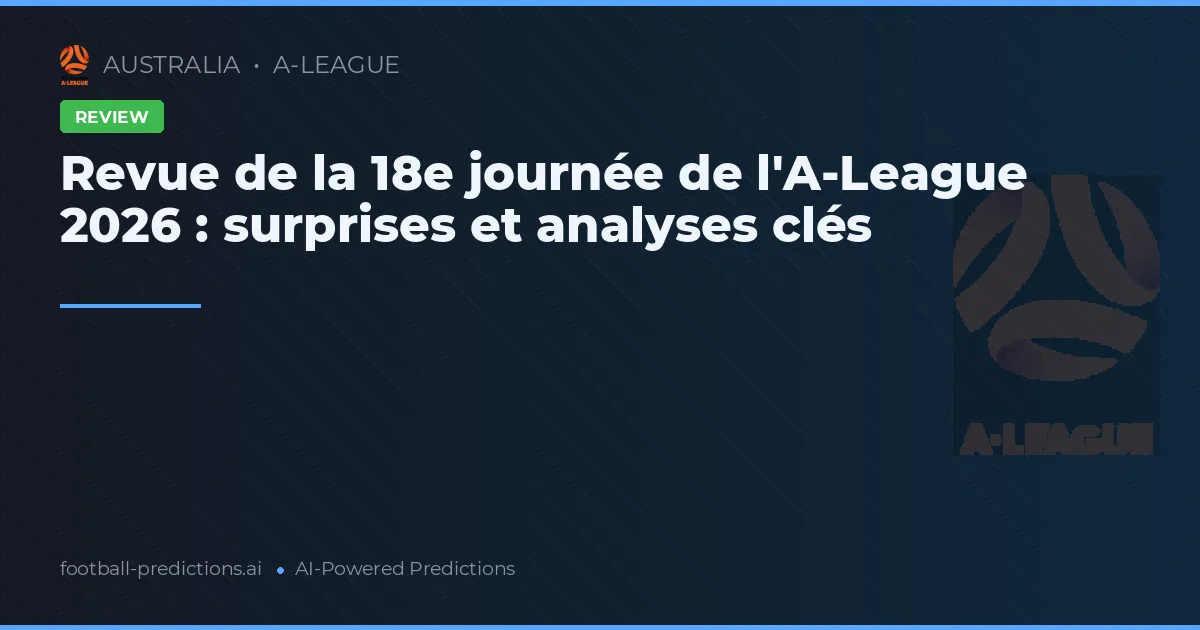 Revue de la 18e journée de l'A-League 2026 : surprises et analyses clés