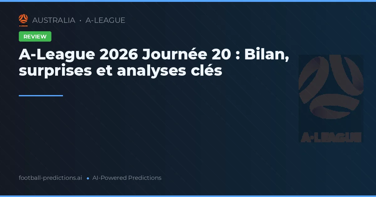 A-League 2026 Journée 20 : Bilan, surprises et analyses clés