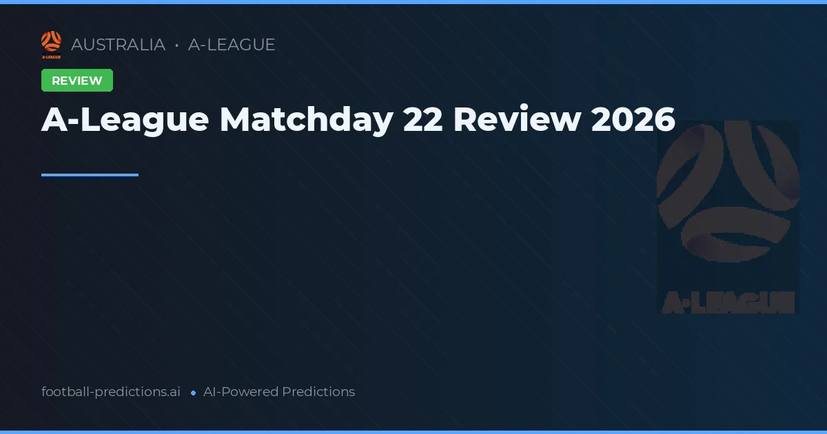 A-League Matchday 22 Review 2026