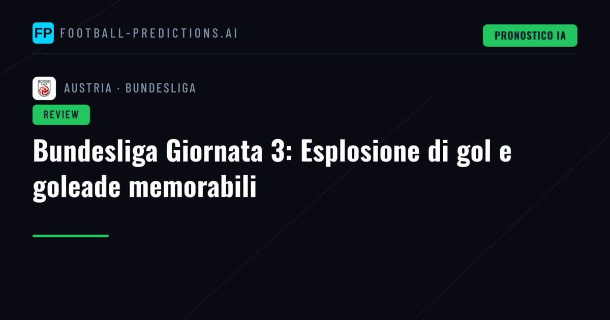 Bundesliga Giornata 3: Esplosione di gol e goleade memorabili