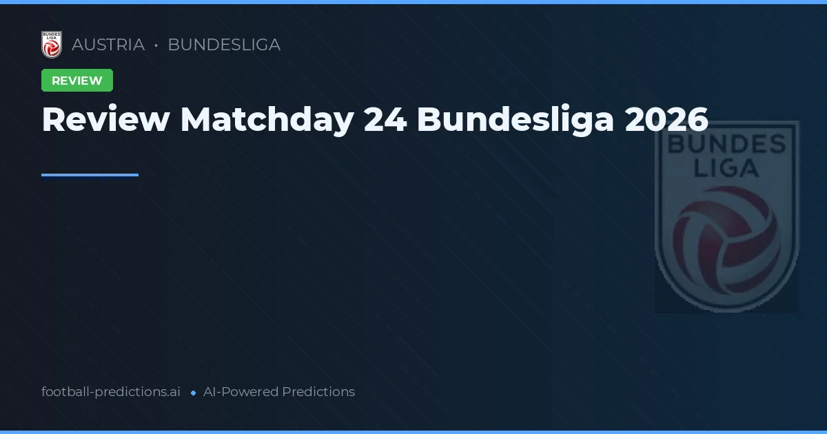 Review Matchday 24 Bundesliga 2026