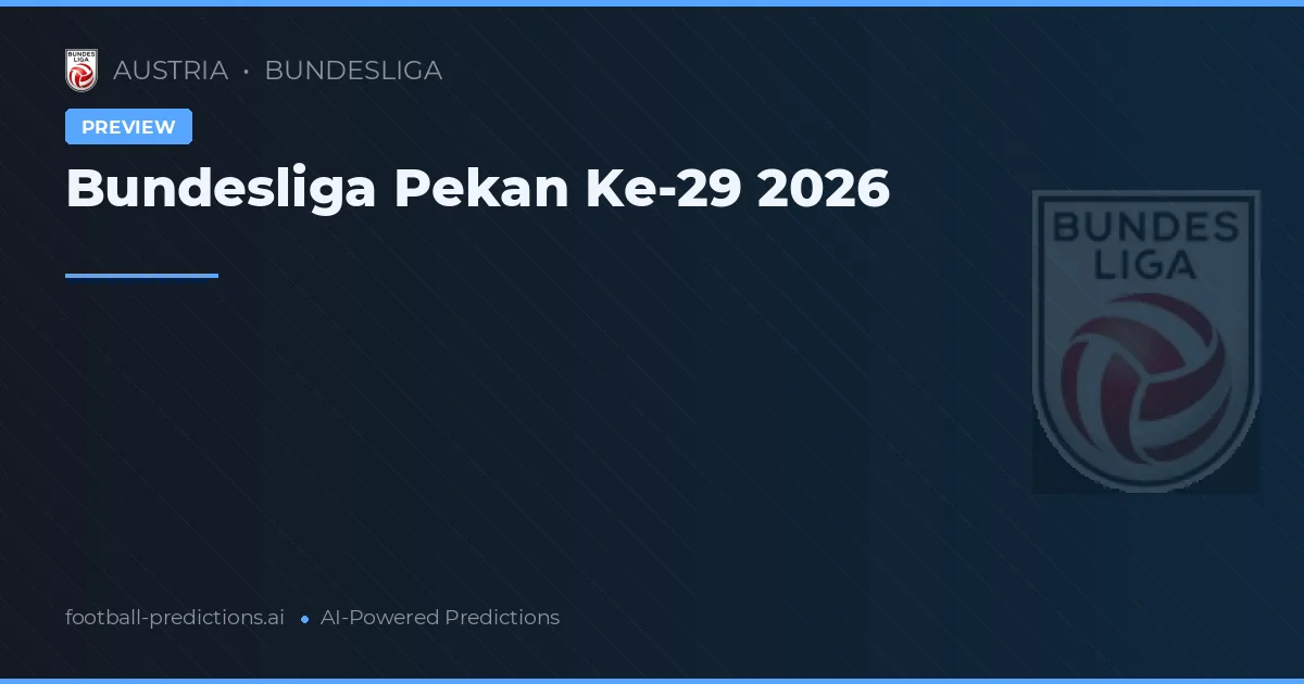 Bundesliga Pekan Ke-29 2026
