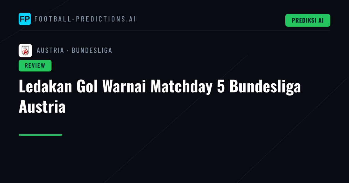 Ledakan Gol Warnai Matchday 5 Bundesliga Austria