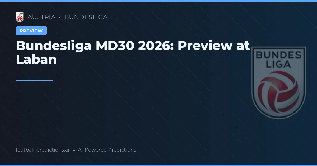Bundesliga MD30 2026: Preview at Laban