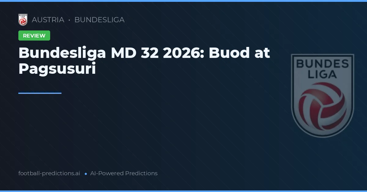 Bundesliga MD 32 2026: Buod at Pagsusuri