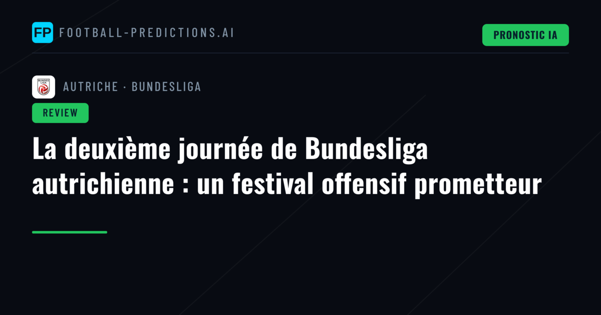 La deuxième journée de Bundesliga autrichienne : un festival offensif prometteur