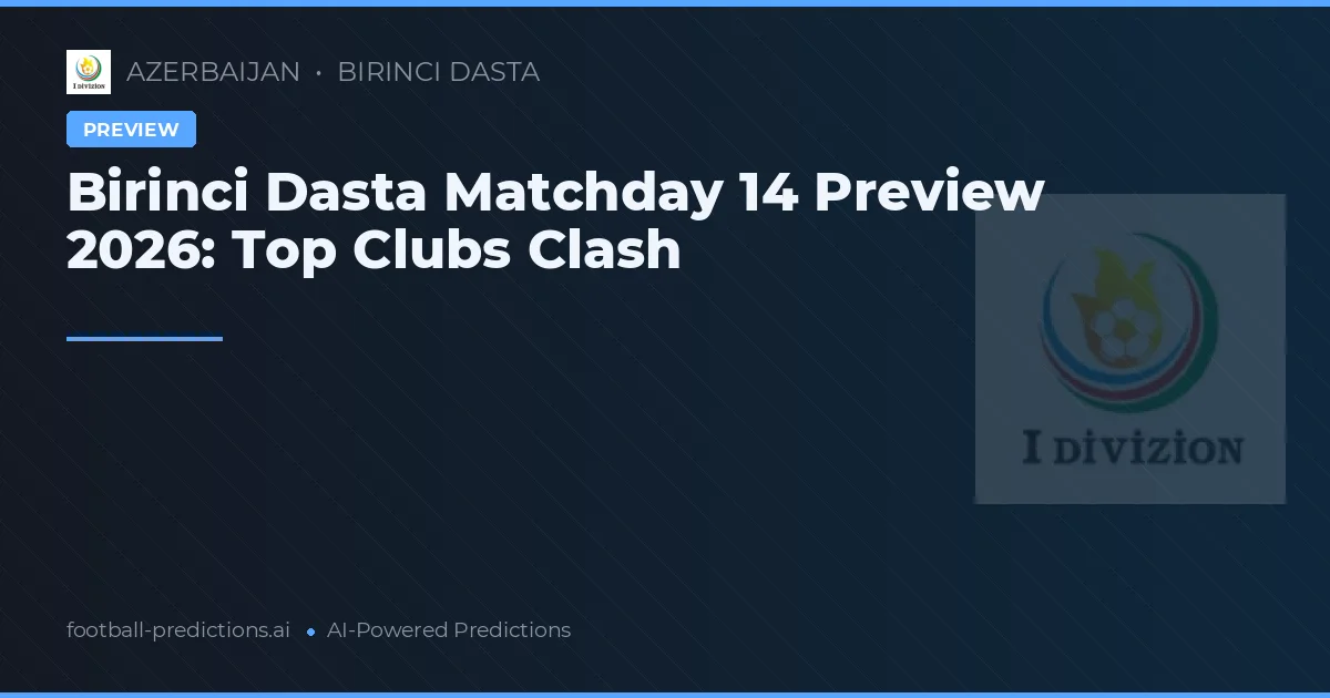 Birinci Dasta Matchday 14 Preview 2026: Top Clubs Clash