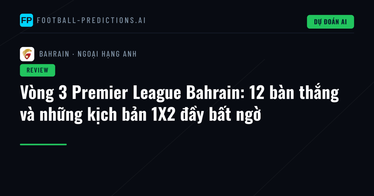 Vòng 3 Premier League Bahrain: 12 bàn thắng và những kịch bản 1X2 đầy bất ngờ
