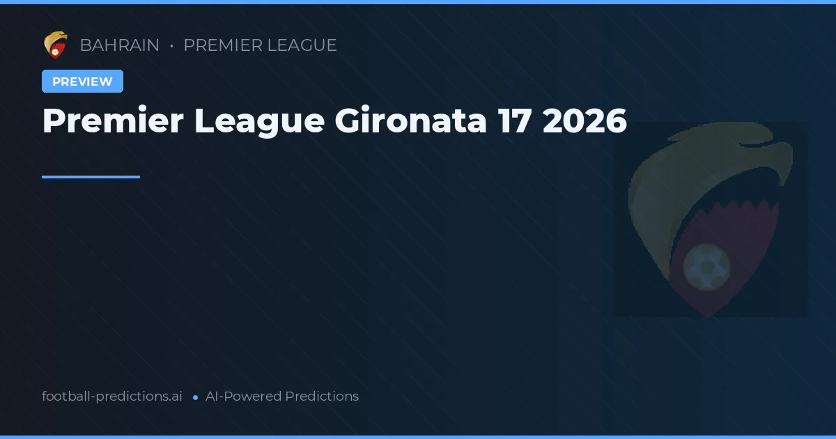Premier League Gironata 17 2026