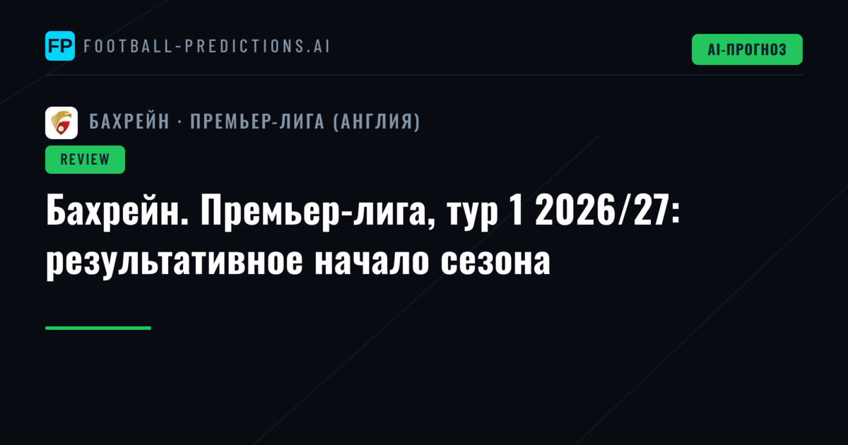 Бахрейн. Премьер-лига, тур 1 2026/27: результативное начало сезона