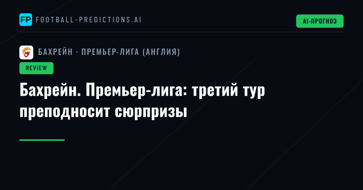 Бахрейн. Премьер-лига: третий тур преподносит сюрпризы