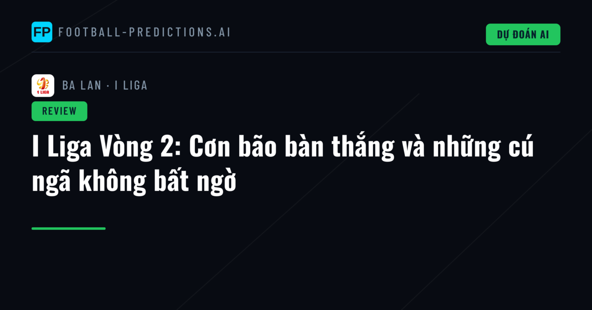 I Liga Vòng 2: Cơn bão bàn thắng và những cú ngã không bất ngờ