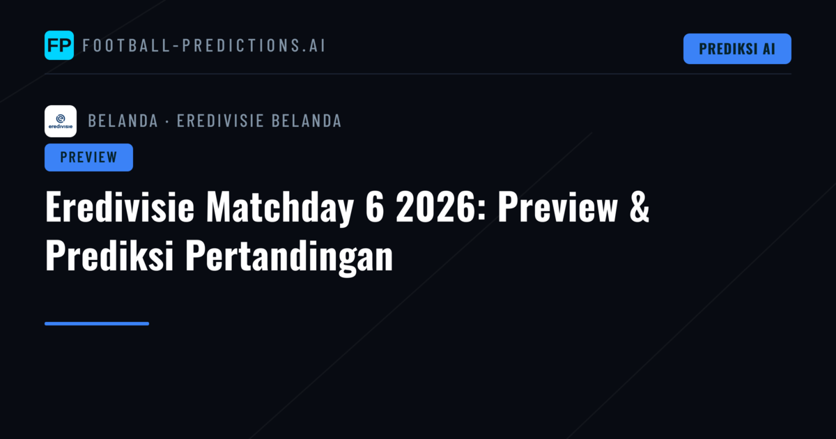 Eredivisie Matchday 6 2026: Preview & Prediksi Pertandingan