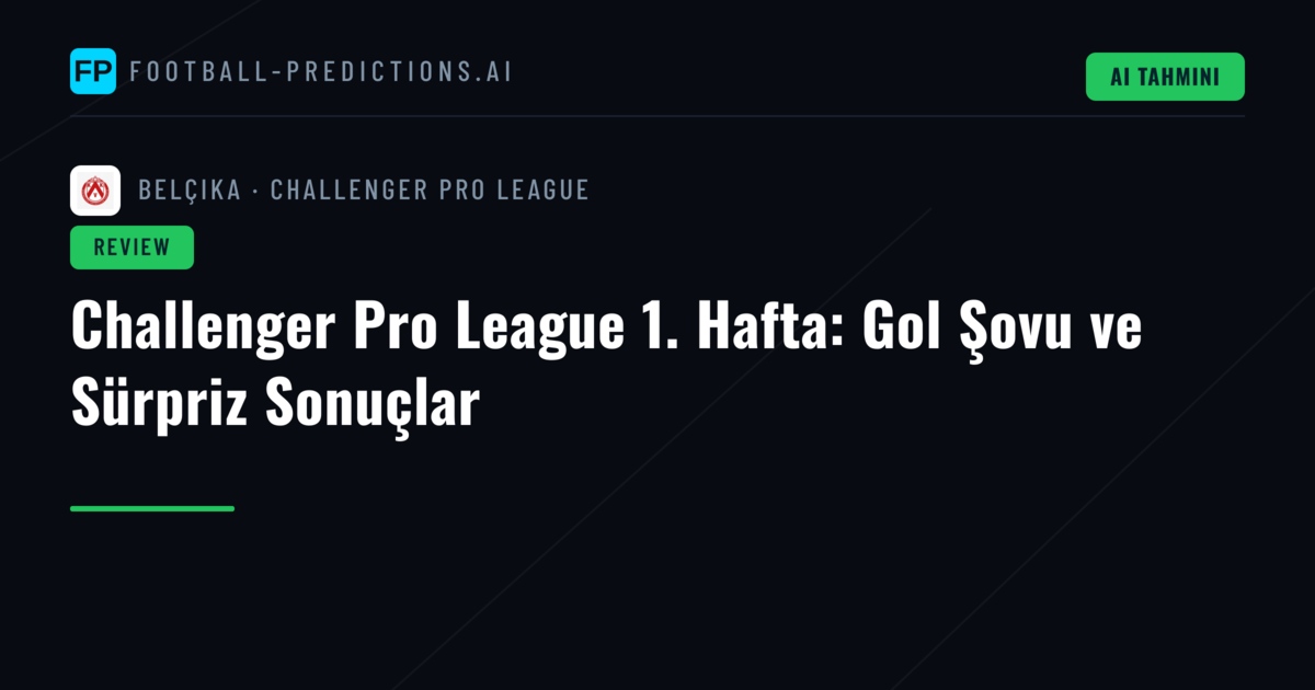 Challenger Pro League 1. Hafta: Gol Şovu ve Sürpriz Sonuçlar